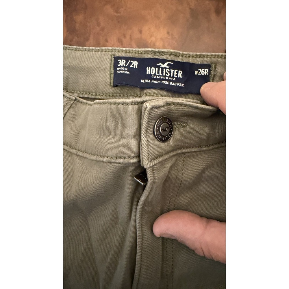 Hollister Pants Womens 3R 2R Tan Ultra High Rise Dad‎ Cargo 26R Pockets Utility - Picture 4 of 11